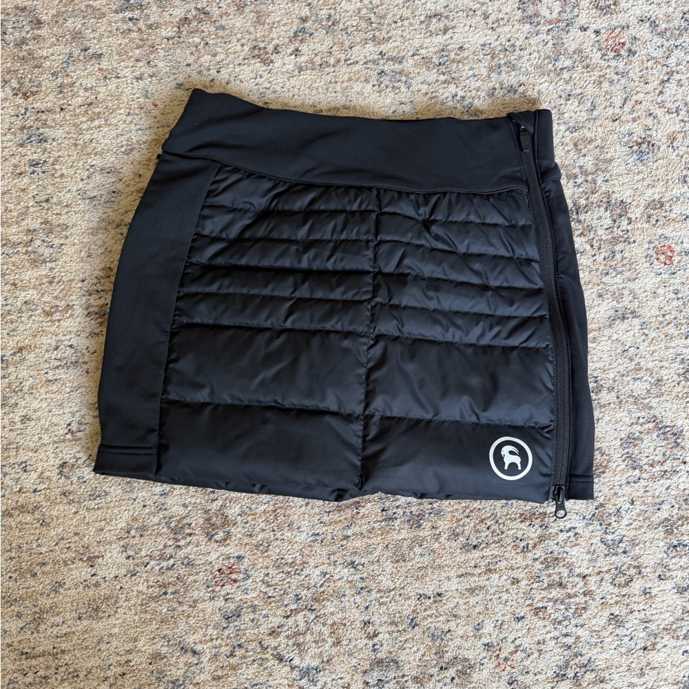 Black Quilted Skirt with Logo